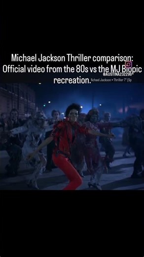 A recreation of the iconic 'Thriller' music video in the new Michael Jackson biopic.