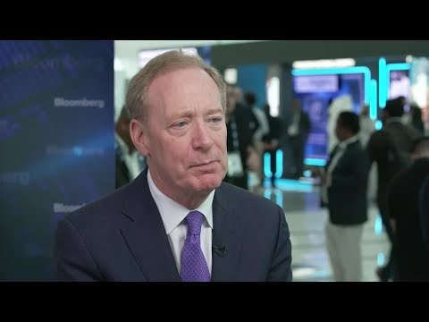 Microsoft President Brad Smith discusses AI partnerships at the ADIPEC conference in Abu Dhabi.